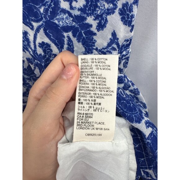 Women’s Free People Medium Blue & White Floral Maxi Dress with Tie Straps - Picture 7 of 7